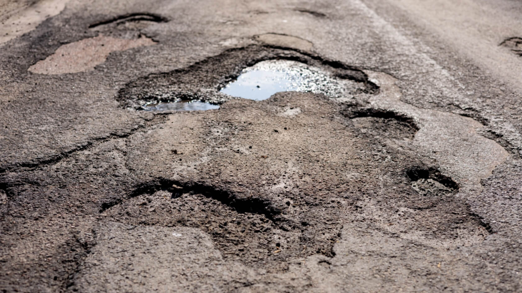 pothole in the road