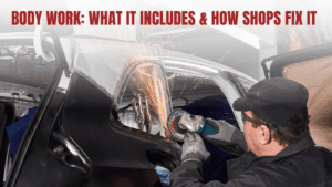 car body shop guys working on